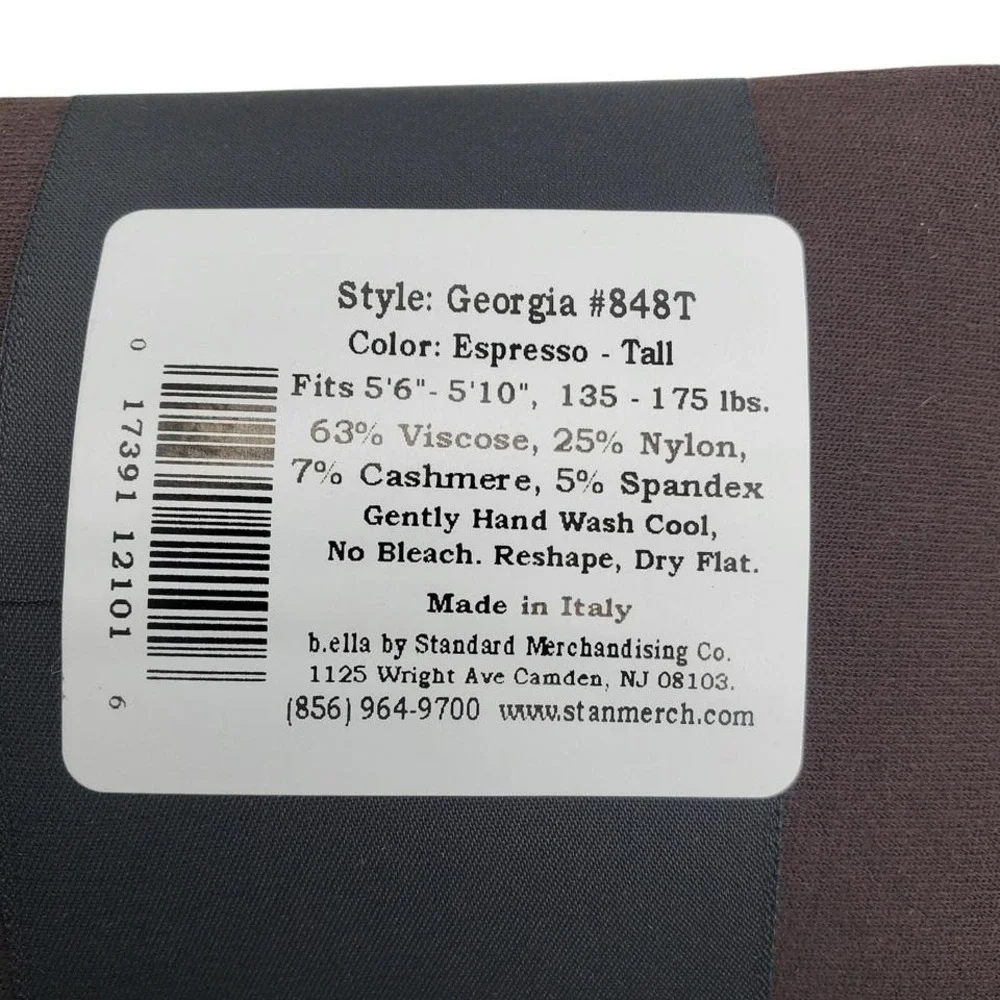 Merino Wool Tight Espresso Brown MEDIUM B.ella Jenny Italy Cozy Warm NWT Hosiery